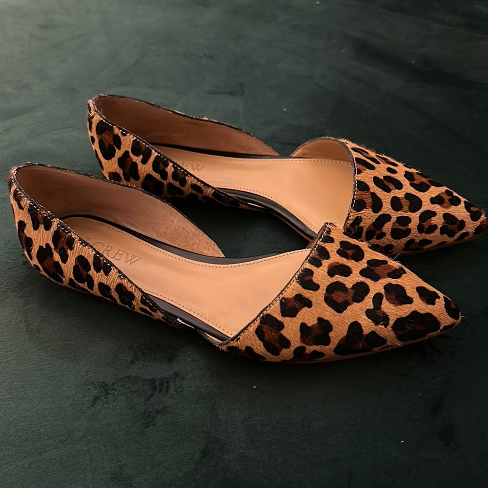 J.Crew Factory d'Orsay pointed flats - leopard print